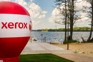 Advertising balloon (Alfa) with the Xerox logo on the strip.