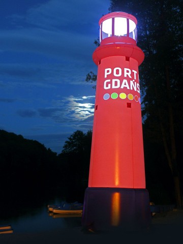 The Port of Gdansk inflatable lantern - a dedicated advertising balloon shape with backlight.