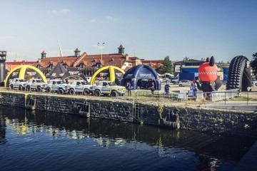 Tent park in Szczecin (4-legged Spiders tents, VENTO tents, rally mascot, tire-shaped gate)